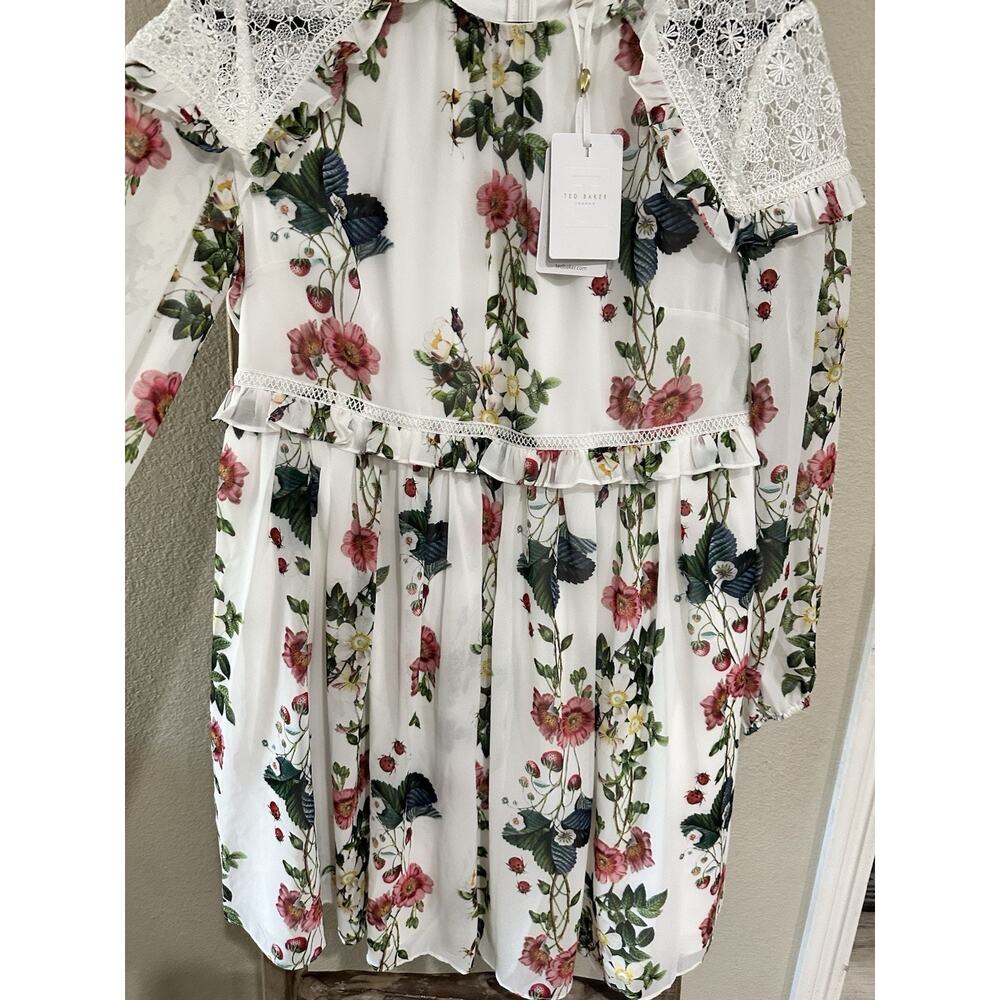 TED BAKER LONDON Maryam Oracle Long Sleeve Dress Floral Multi Size 4 $329 NEW - Picture 5 of 14